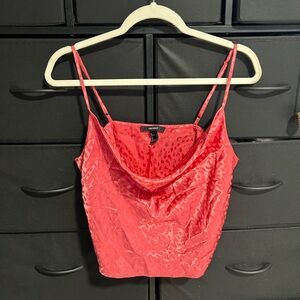 Aritzia Red Satin Cowl Neck Top